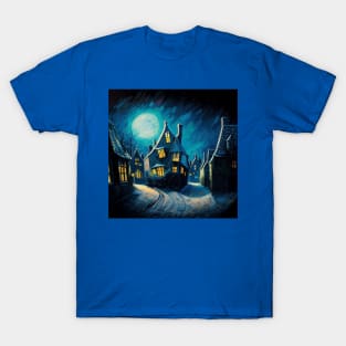 Starry Night Over Hogsmeade Village T-Shirt